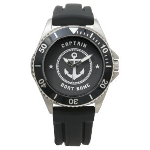 Kapitän und Schiff der Ankerbehörde des Nautischen Armbanduhr