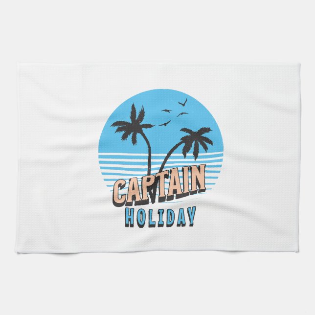 Kapitän Urlaub Geschirrtuch (Horizontal)