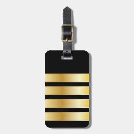 Kapitän von Airline: Epaulet Gold Bands Gepäckanhänger