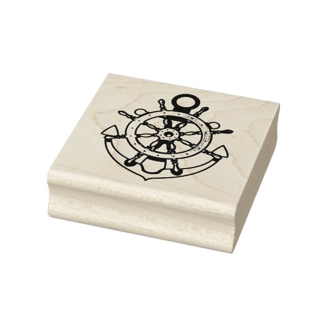Kapitäne Rad und Anker Gummistempel (Stempel)