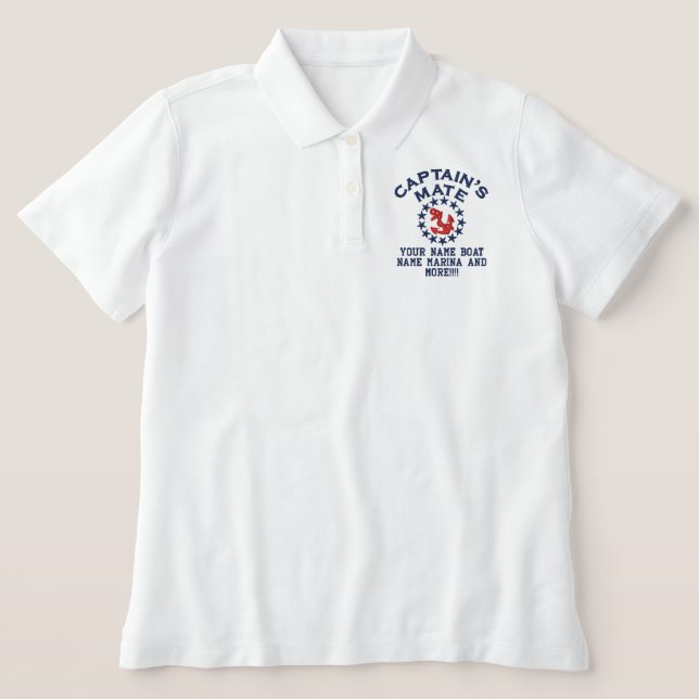 Kapitän's Mate Yacht Flag Embroider personalisierb (Design Vorderseite)