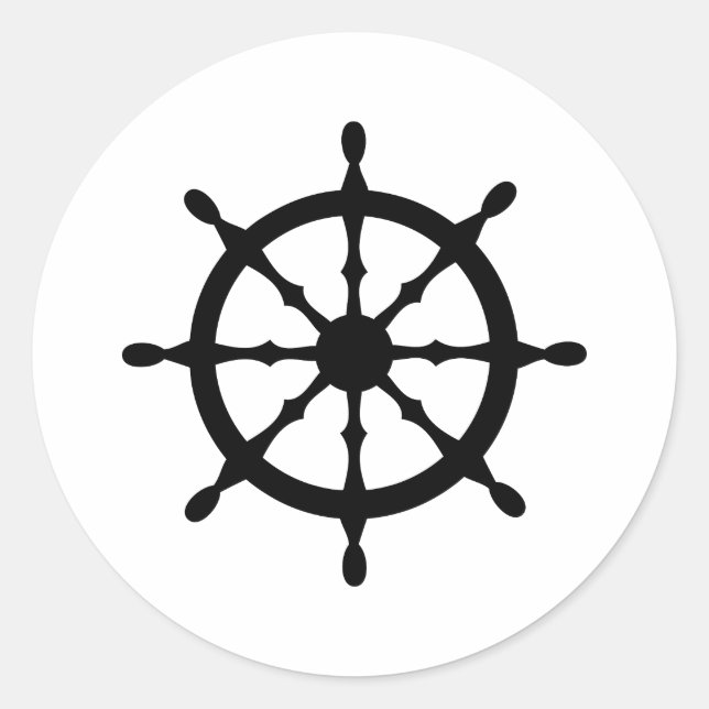 Kapitänslenkrad Runder Aufkleber (Vorderseite)