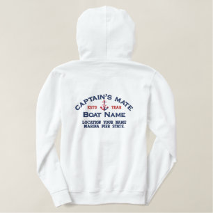 Kapitänsmaat Nautilus-Anker leicht personalisierba Bestickter Hoodie