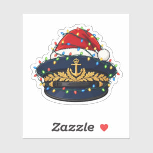Kapitänsmütze Weihnachtsmann Mütze Weihnachtsbeleu Aufkleber