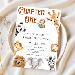 Kapitel 1 Storybook Jungle Safari 1. Geburtstag Einladung