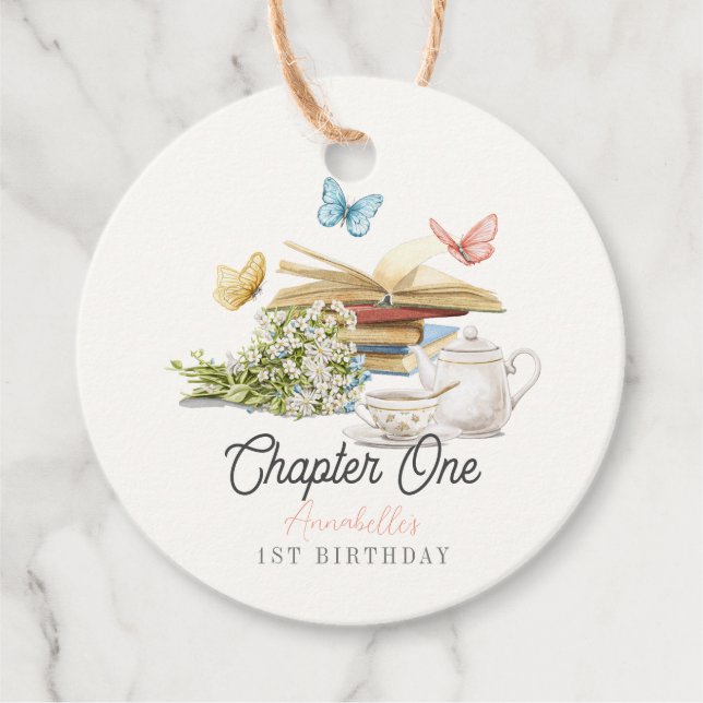 Kapitel 1 Tee Schmetterling Storybook 1. Geburtsta Geschenkanhänger (Vorderseite)