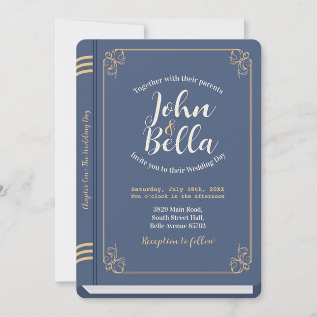Kapitel 1 zum Thema Hochzeitbuch-Bibliothek Einladung (Vorderseite)