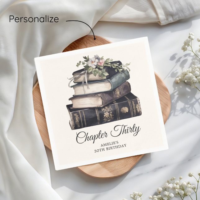 Kapitel 30 Vintages Buch 30. Geburtstag Serviette (Von Creator hochgeladen)