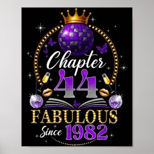 Kapitel 44 Seit 1982 Purple Disco Ball 44. Geburts Poster