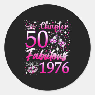 Kapitel 50 Fantastisch seit 1976 50. Geburtstag Fr Runder Aufkleber