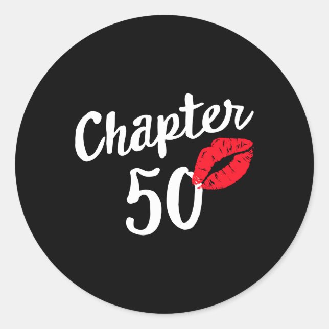 Kapitel 50 Happy Bday 50th Kiss Mark Runder Aufkleber (Vorderseite)