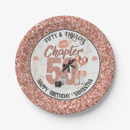 Kapitel 50 Rose Gold 50. Geburtstag Pappteller