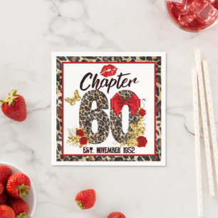 Kapitel 60 Red & Gold Leopard 60. Geburtstag Serviette