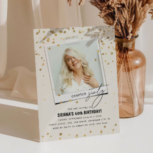 Kapitel 60 Spaß Modernes Foto 60. Geburtstag Einladung