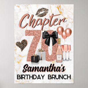 Kapitel 70 Roségold-Leopard Elegantes 70. Geburtst Poster