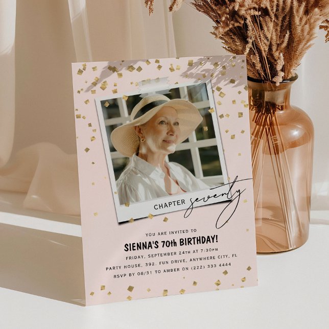 Kapitel 70 Spaß Modernes Foto 70. Geburtstag Einladung (Von Creator hochgeladen)