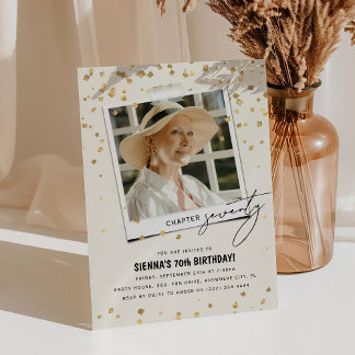 Kapitel 70 Spaß Modernes Foto 70. Geburtstag Einladung