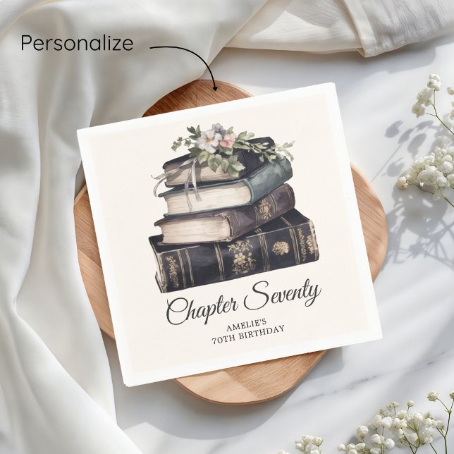 Kapitel 70 Vintages Buch 70. Geburtstag Serviette (Von Creator hochgeladen)