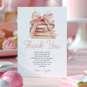Kapitel Bilderbuch Rosa Schleife Bücher Geburtstag Dankeskarte
