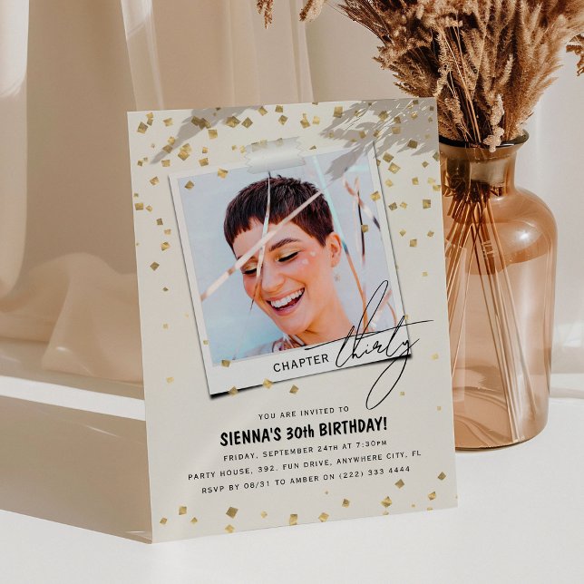 Kapitel Dreißiger Spaß Modernes Foto 30. Geburtsta Einladung (Von Creator hochgeladen)