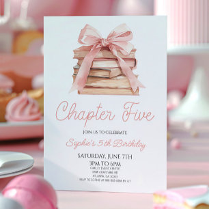 Kapitel Fünf Rosa Bow Storybook 5. Geburtstagspart Einladung