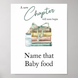Kapitel Storybook Babydusche Name für Babynahrung Poster