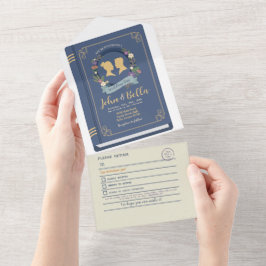 Kapitel und UAWG zum Thema Buchhochzeit All In One Einladung