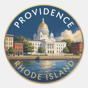 Kapitol von Providence Rhode Island 🌴 Runder Aufkleber