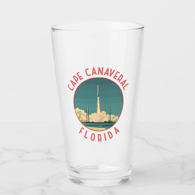 Kapkanaveral Florida Retro Distressed Circle Glas (Vorderseite)