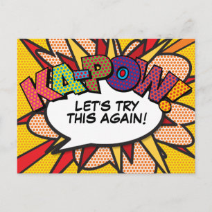 KAPOW Aufgeschobene Änderung des Datums Comic- Pop Postkarte