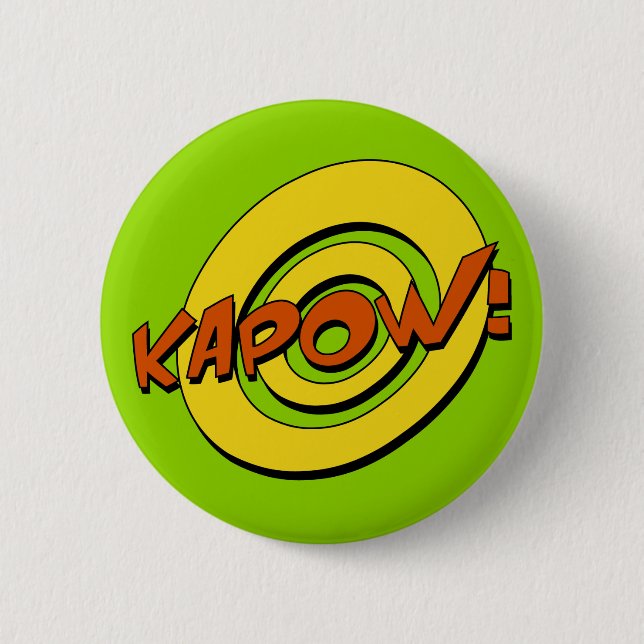 Kapow Comic Book Abzeichen Button (Vorderseite)