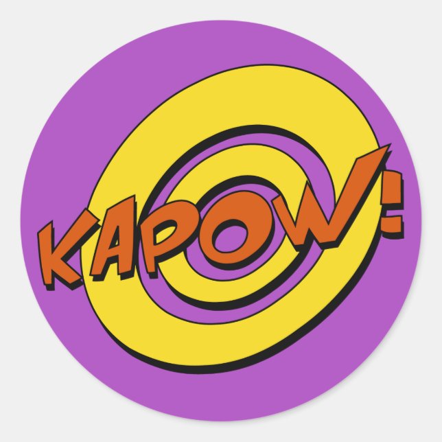 Kapow Comic Buchsticker Runder Aufkleber (Vorderseite)