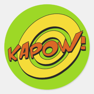 Kapow Comic Buchsticker Runder Aufkleber