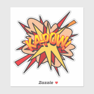 KAPOW Lustige Retro-Comic-Book-Pop-Art Aufkleber
