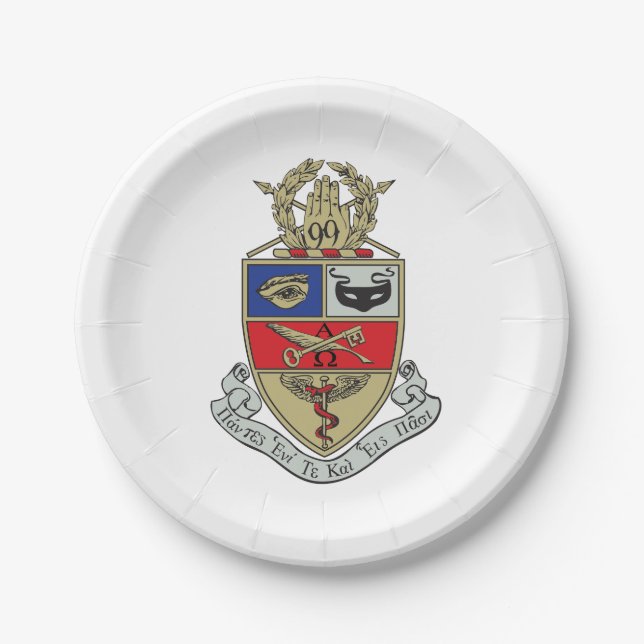 Kappa Psi Wappen Pappteller (Vorderseite)