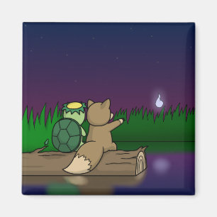 Kappa und Kitsune in dem Youkai Teich Magnet