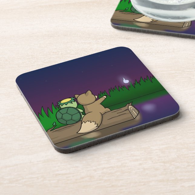 Kappa und Kitsune - Japanisch Yokai Getränkeuntersetzer (Linke Seite)