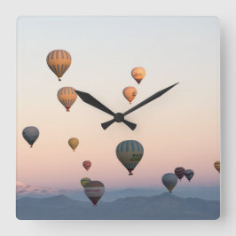 Kappadokien. Balloon Flight Quadratische Wanduhr