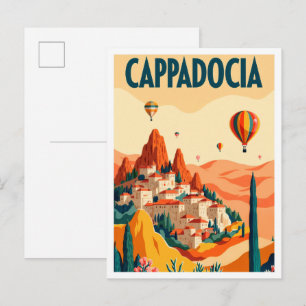 Kappadokien Türkei Kunst vintage Reise Postkarte