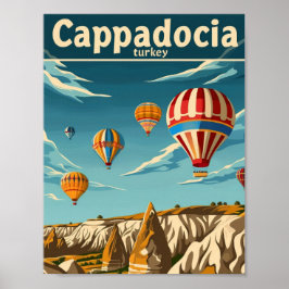 Kappadokien Türkei Vintag Berühmter Reiseort Poster