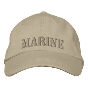 Kappe Khaki bestickt mit MARINE