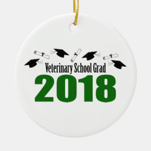 Kappen des Veterinärschulabsolvent-2018 u. Diplome Keramikornament