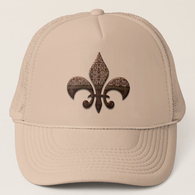 Kappen-Krawatten-Shirt Lilien-Flor New Orleans am Truckerkappe (Vorderseite)