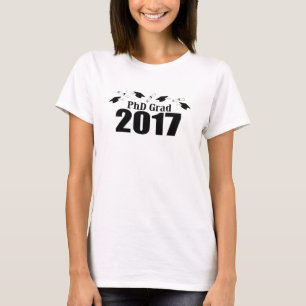 Kappen PhD-Absolvent-2017 und Diplome (Schwarzes) T-Shirt