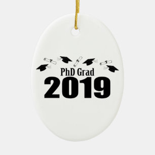 Kappen PhD-Absolvent-2019 und Diplome (Schwarzes) Keramik Ornament