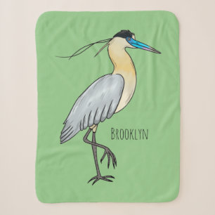 Kappenreiher-Vogel-Cartoon-Illustration Sherpadecke
