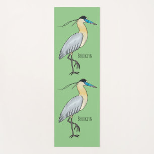 Kappenreiher-Vogel-Cartoon-Illustration Yogamatte