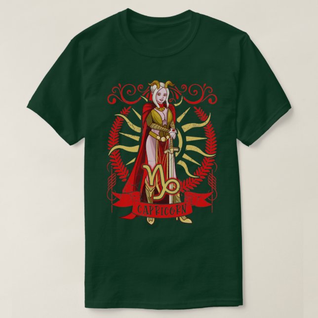 Kapricorn Zodiac Schildkrieger Astrologie Horoskop T-Shirt (Design vorne)