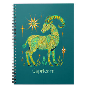 Kapricorn Zodiac-Zeichen in komplizierten Mustern Notizblock