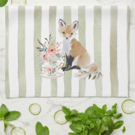 Kapriziöse Teatime-Fuchsküchenhandtücher im Aquare Geschirrtuch